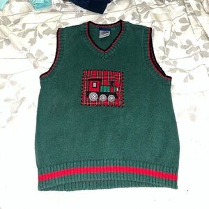 Boy’s Great Guy Green Knit Train Sweater Vest